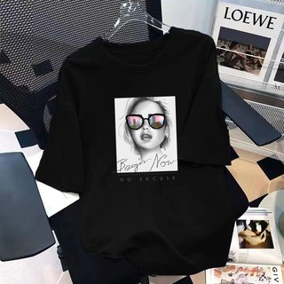 Áo thun Fashmily 100% cotton tay ngắn cổ tròn phong cách Hàn Quốc 2023