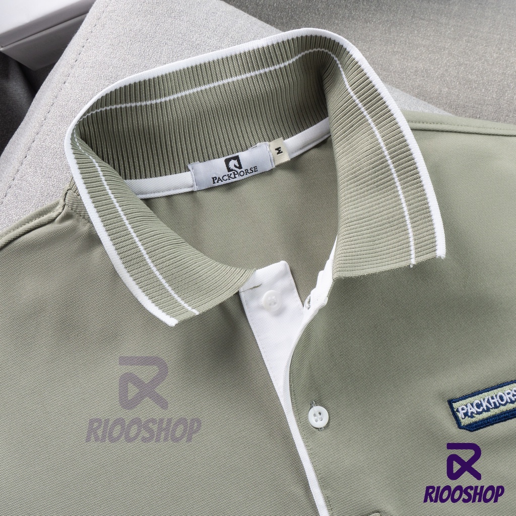 Áo thun nam polo, áo phông nam ngắn tay có cổ vnxk trơn basic cao cấp màu trắng, xanh rêu, nâu, hồng RIOOSHOP RSP079