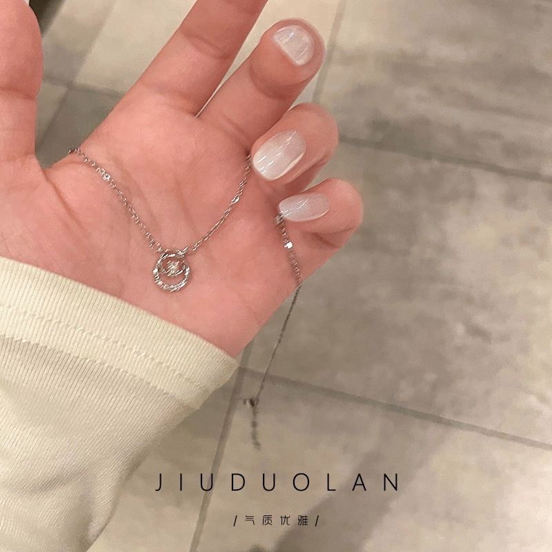 [Jiudolan] Vòng Cổ Đính Đá Zircon Lấp Lánh Dễ Phối Đồ Thời Trang Hàn Quốc Cao Cấp Cho Nữ