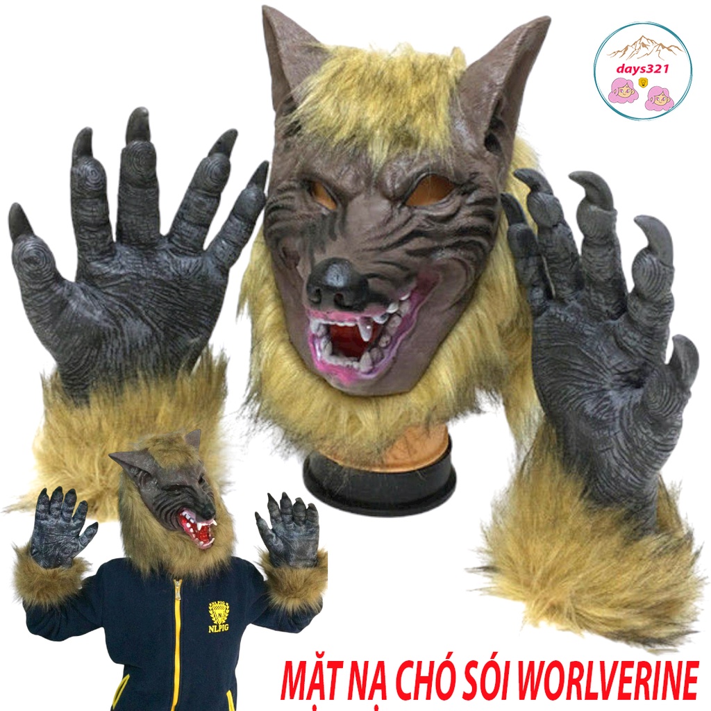 MẶT NẠ CHÓ SÓI LÔNG trùm đầu hóa trang chó shiba chó ngáo husky phù hợp cho Halloween quay video tiktok hacker