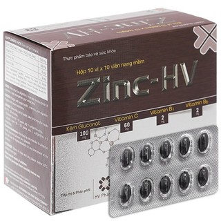 ZINC-HV - KẼM & VITAMIN GIÚP BỒI BỔ CƠ THỂ, TĂNG CẢM GIÁC NGON MIỆNG HỘP 100 VIÊN