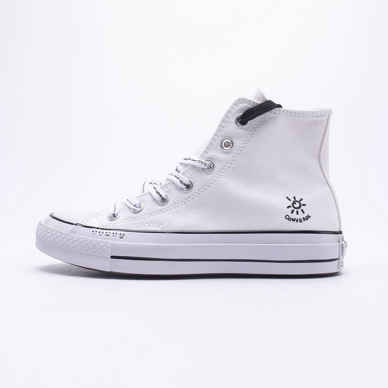 Giày Thể Thao Converse 1970s Vải Canvas Cổ Cao Họa Tiết Mặt Trời Kiểu Retro 2130