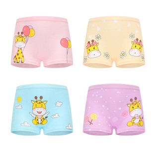 4 cái trong 1 bé gái quần lót cotton mềm mại trẻ em quần lót boxer hoạt hình dễ thương quần đùi 2-12 tuổi