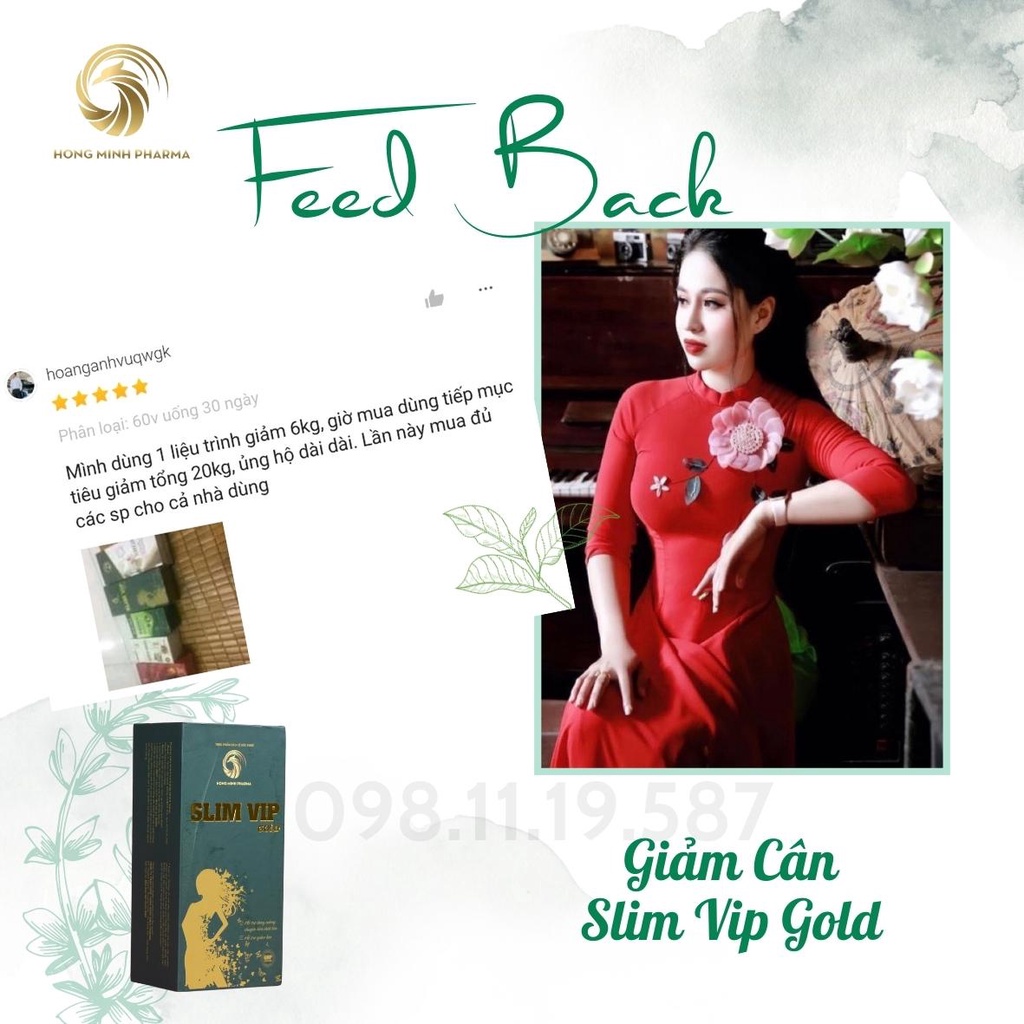 Viên Uống SLim Vip Gold Mới Chính Hãng - Mua 1 Tặng 1 - Lấy Lại Vóc Dáng, Giảm Cân Dễ Dàng, Giảm Nhanh 3-10Kg
