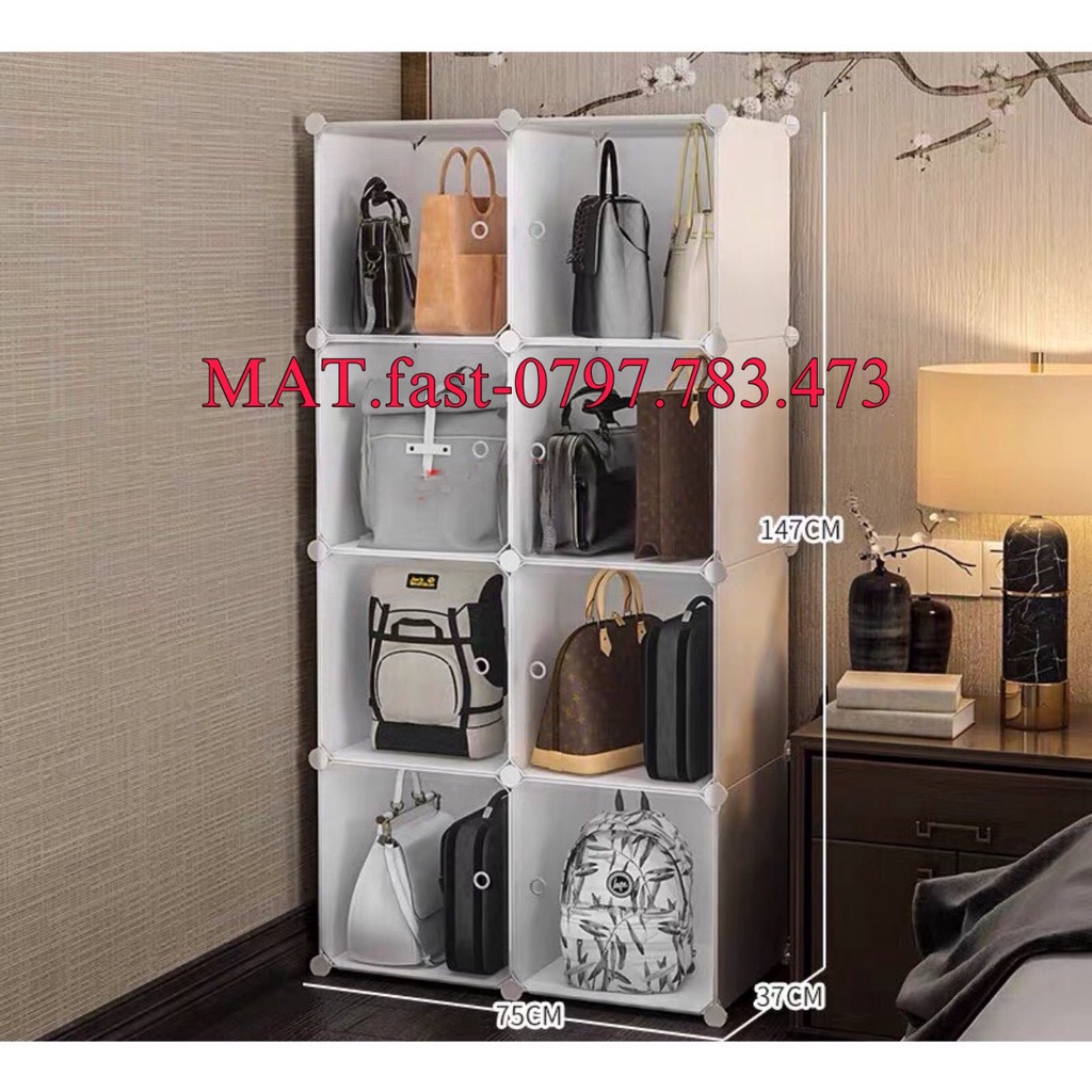 [Freeship] Tủ Đựng Túi Xách - Màu Sắc Đa Dạng - Tiện Lợi - Di Chuyển Lắp Đặt Dễ Dàng - Chọn Theo Phân Loại sâu 37cm.