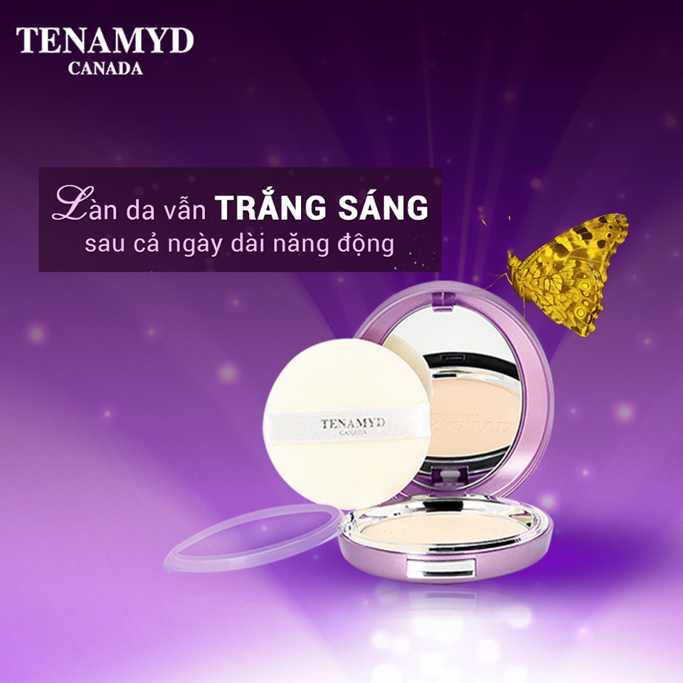Phấn trang điểm trắng da Collagen TENAMYD CANADA Intense Whitening Pact SPF50+/PA+++ 12g (Date 11.2024)