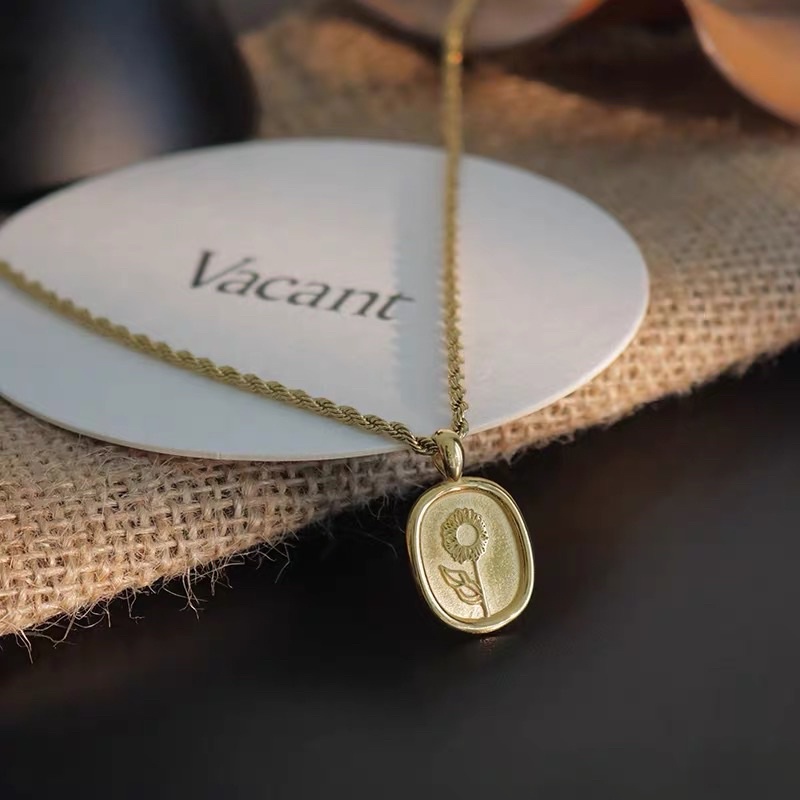 Nhiếu mẫu- Vòng cổ titan không rỉ hoa hồng gold-tulip