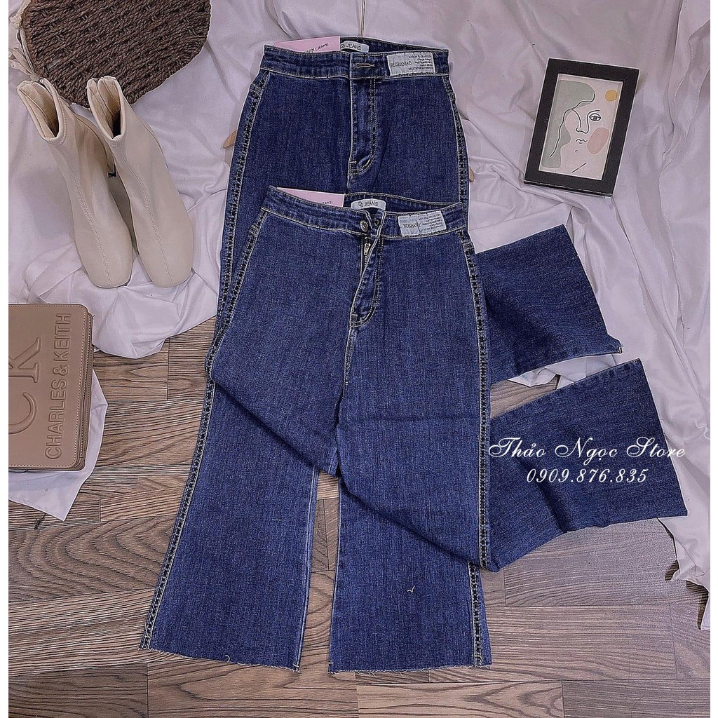 Quần jean lưng cao tag mạt ống bass
