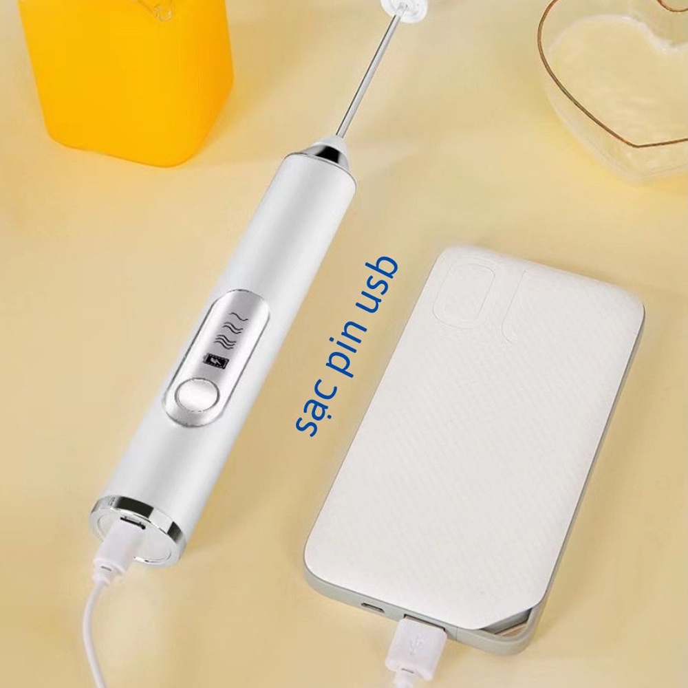 Máy tạo bọt cà phê, Sipanic đánh trứng cầm tay mini không dây đa năng 3 chế độ,pin sạc 1200mAh