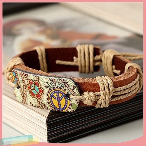 Vòng tay trang trí họa tiết biểu tượng hòa bình nhiều màu sắc độc đáo