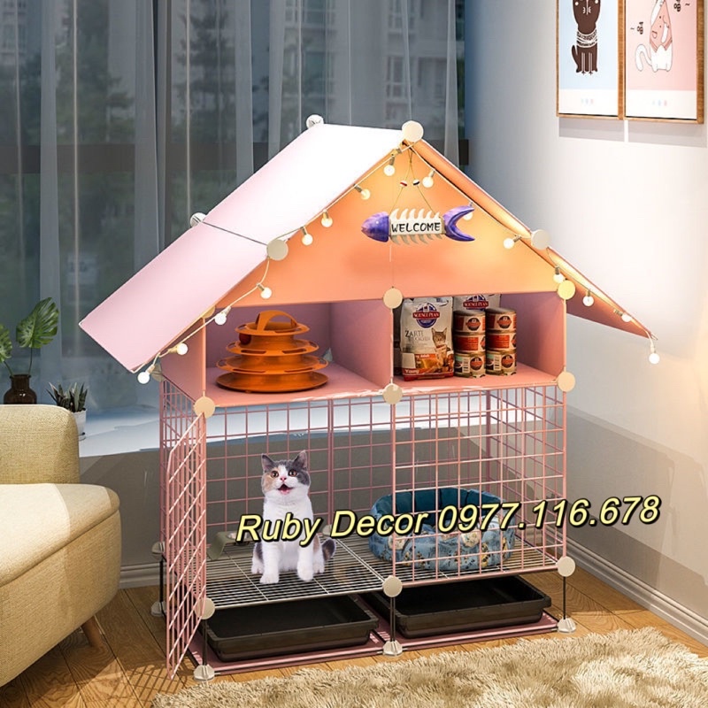 CHUỒNG QUÂY CHÓ MÈO ,LỒNG NUÔI THÚ CƯNG ĐA NĂNG - Ruby Decor