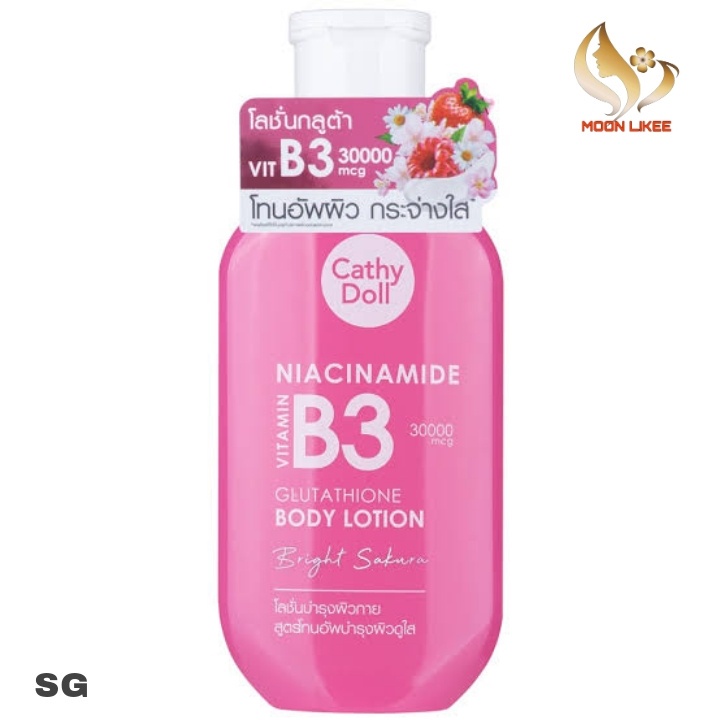 DƯỠNG THỂ HƯƠNG NƯỚC HOA SAKURA NIACINAMIDE VITAMIN B3 GLUTATHIONE BODY LOTION CATHY DOLL 150ML - 13599