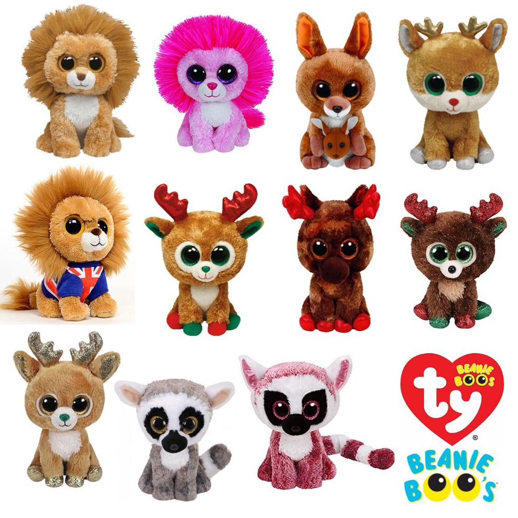ST 10-Big-Eyed ty Doll Size 6 Inch-Lion Deer Kangaroo Polymer