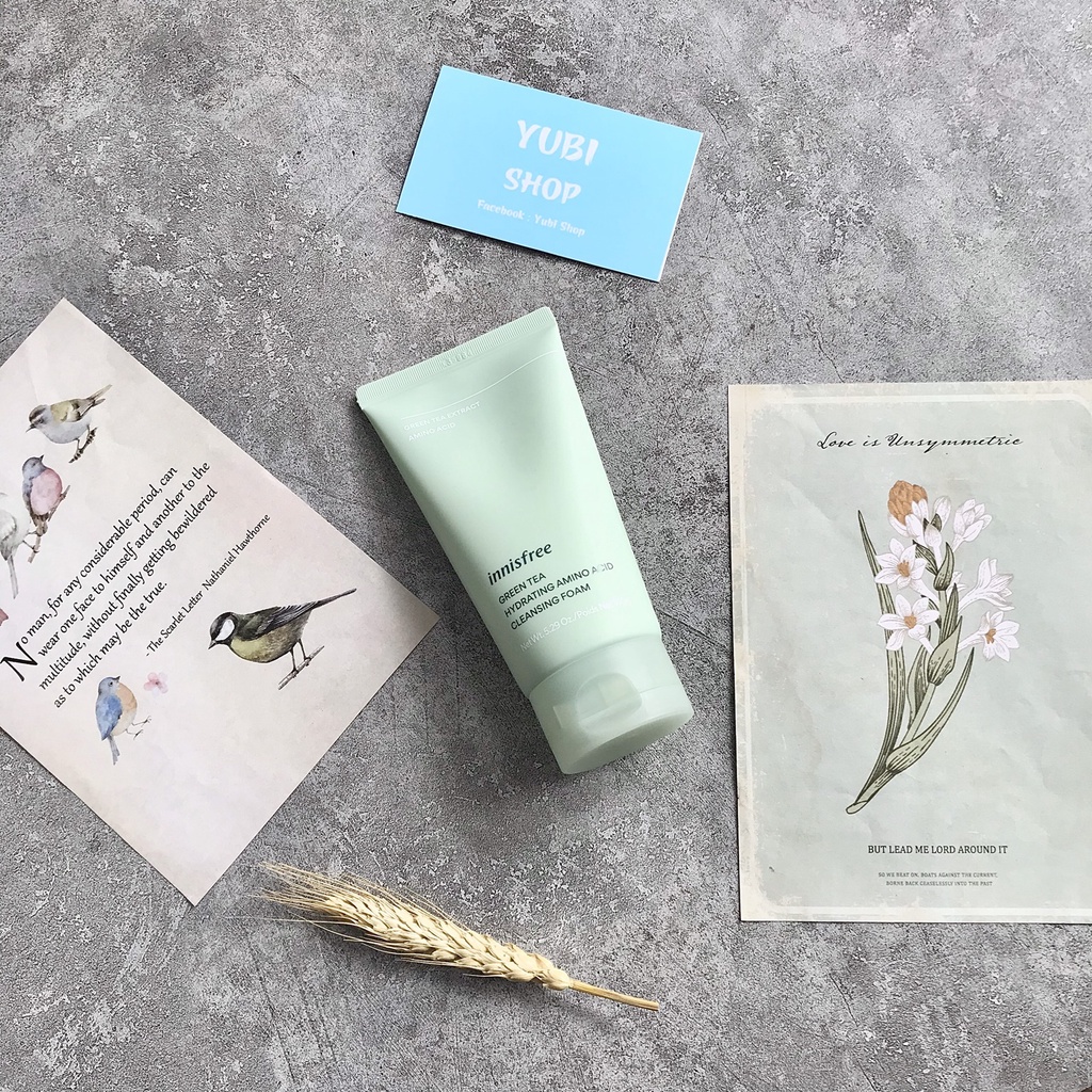 Sữa rửa mặt trà xanh INNISFREE green tea foam cleanser 150ml chính hãng Hàn Quốc SHOP HỒNG NHUNG