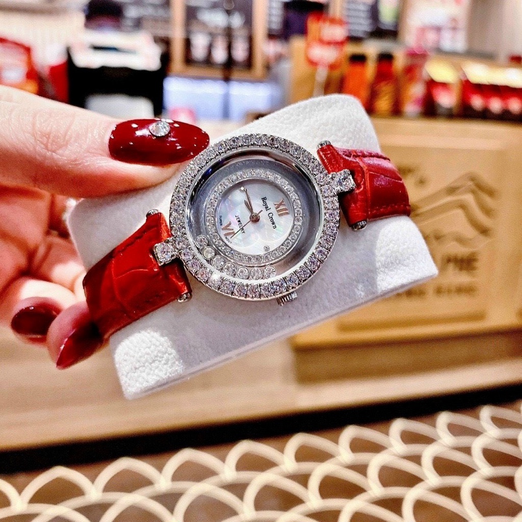 Đồng hồ nữ Royal Crown dây da cao cấp - Bảo hành 12 tháng