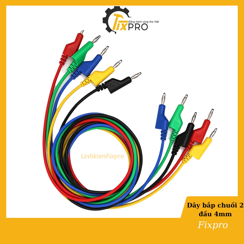 Dây bắp chuối 2 đầu 4mm bọc silicon siêu mềm dài 1 mét ( 1 sợi )