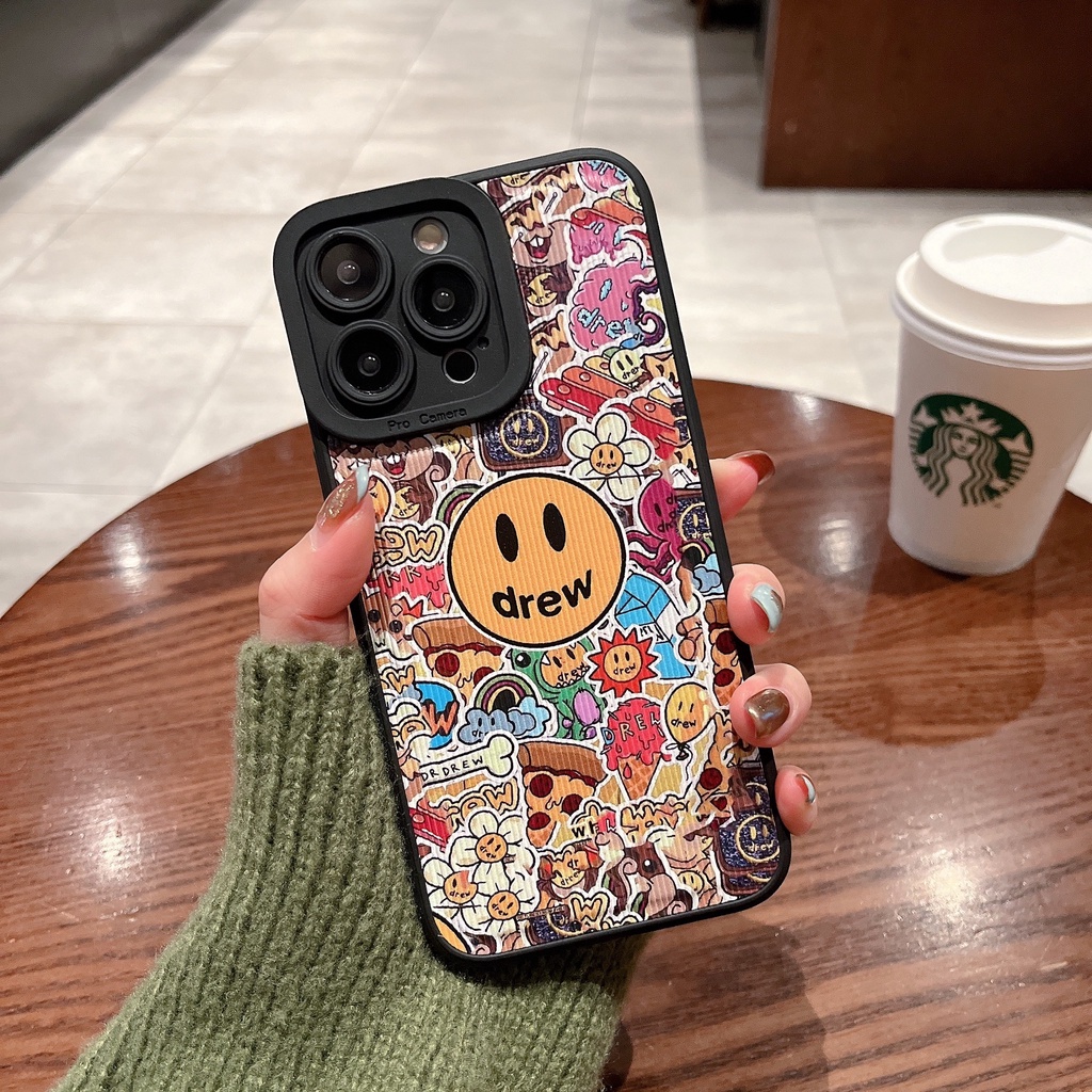 Ốp Điện Thoại Da Hình Mặt Cười Cho iphone 14 Pro Max i14 plus 13 Pro Max i13 13pro 11 Pro Max i11 X XR Xs Max 7 plus 8 plus 12Pro 12 Pro Max