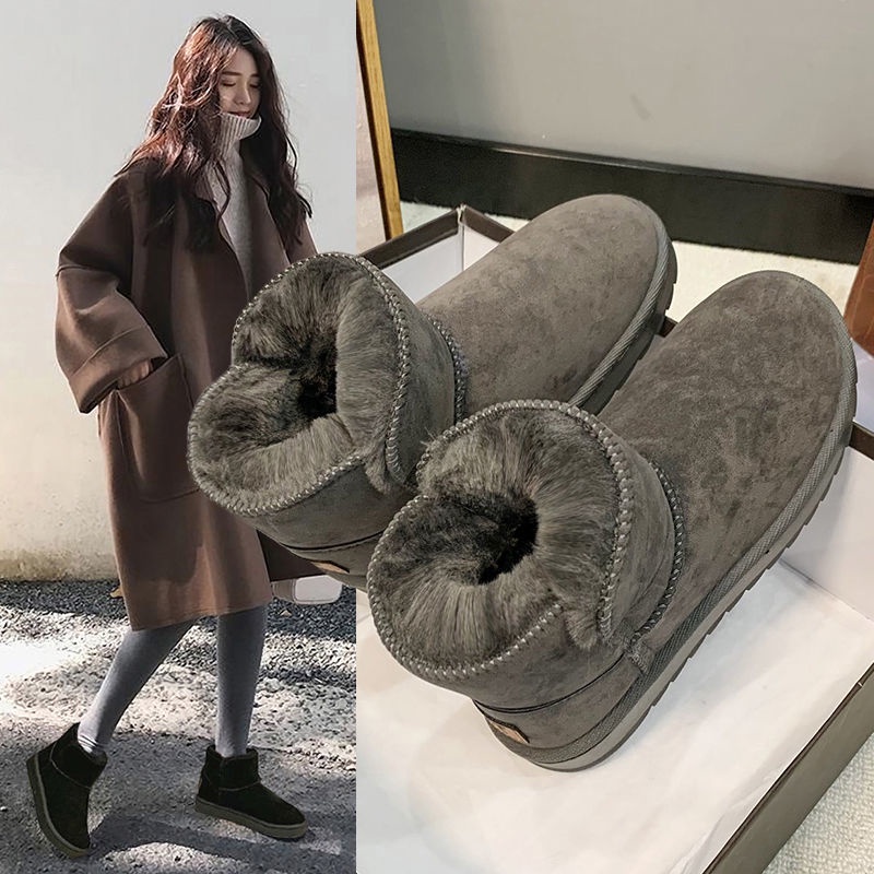 Giày Bốt Đi Tuyết Lông Cừu Cổ Thấp Đế Dày Chống Trượt / Thấm Nước Thời Trang Mùa Đông 2022 Mới Cho Nữ