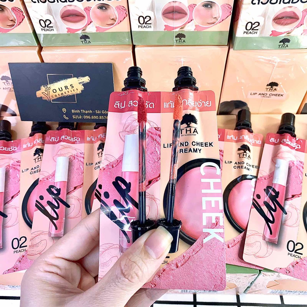 Son kem và má hồng Lip And Cheek Creamy THA By Nongchat Thái Lan