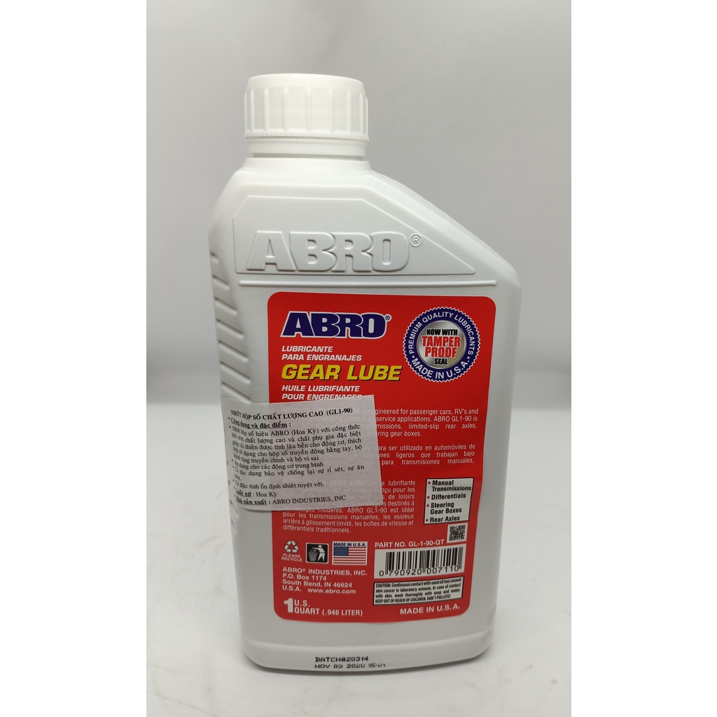 Nhớt Hộp Số Abro Gear Lube GL1-90