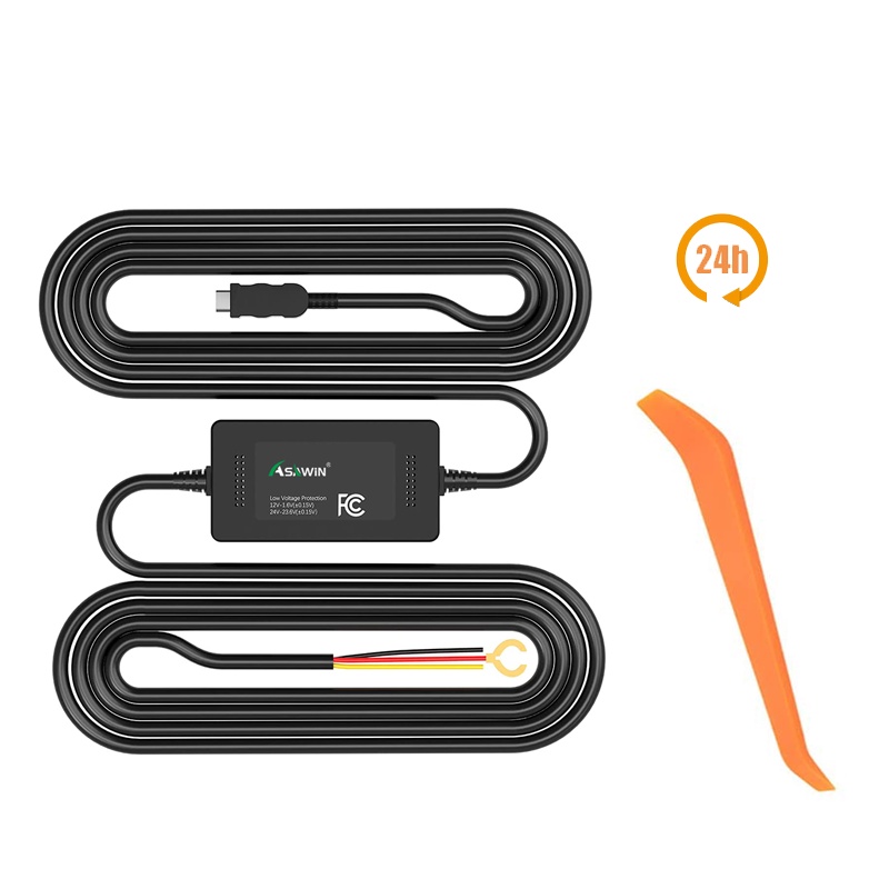 Set cầu chì dây cứng camera hành trình ASAWIN USB mini 12-24V thích hợp cho H5C H5PRO H9 H9PRO xe hơi