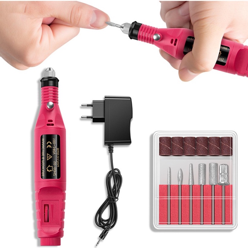 Bộ Máy Mài Móng Tay Cầm Tay Mini L323 Tặng Kèm Bộ Đầu Mài Giá Rẻ Chuyên Dụng Ngành Nail