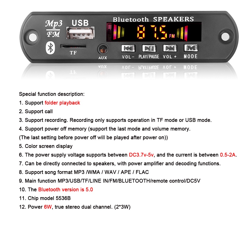 【Việt Nam gửi】Bảng Mạch Giải Mã Âm Thanh BLUETOOTH MP3 USB Mô Đun BLUETOOTH MP3 Không Dây Chuyên Dụng