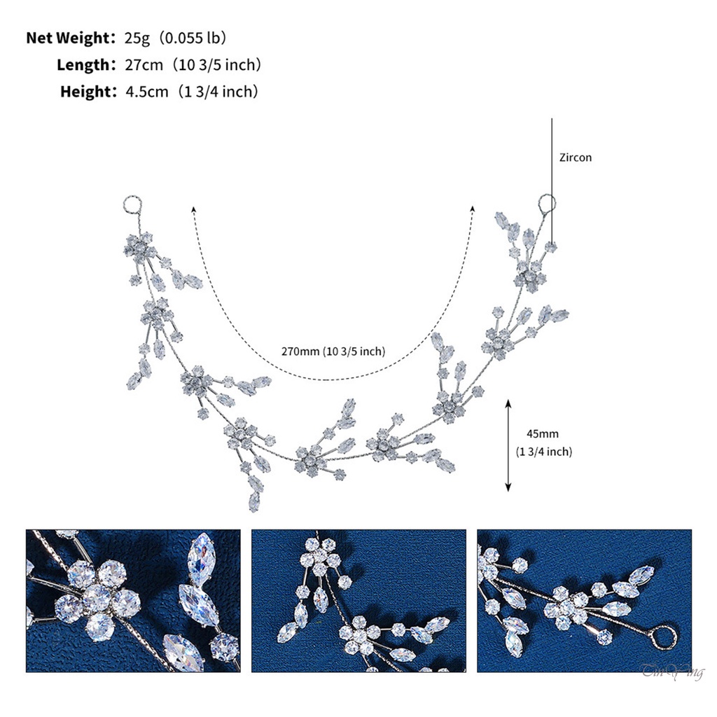 Cài tóc GETNOIVAS trang trí hoa bạc ngọc trai không gây dị ứng cho phù dâu đám cưới