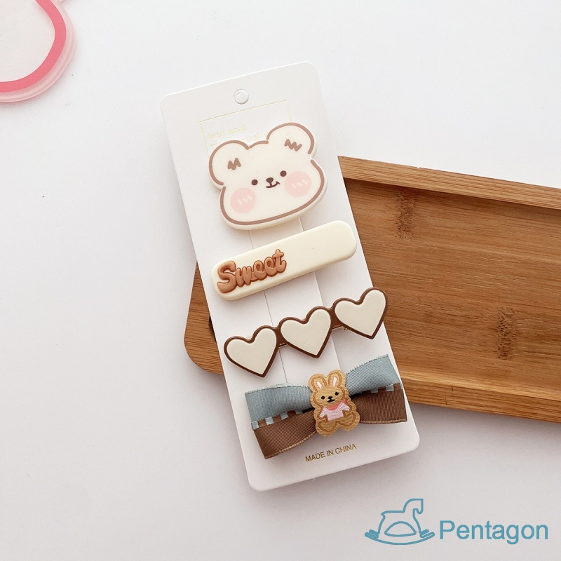 Set 4 Kẹp Tóc Nơ Dễ Thương Cho Bé Gái