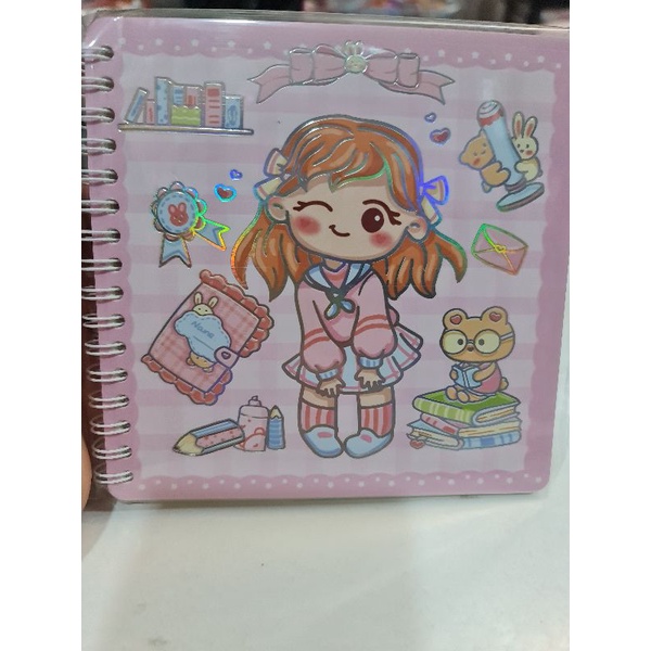 Sổ lò xo hoạt hình  15 x 15cm, giấy đẹp tặng 1 trang sticker lớn, mã SCM-03 cực đáng yêu