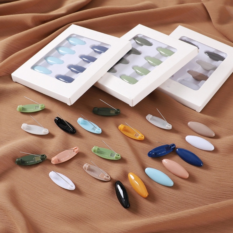 Set 8 Ghim Cài Khăn Choàng Phong Cách Hồi Giáo Bằng Nhựa Nhiều Màu Sắc An Toàn Dành Cho Nữ