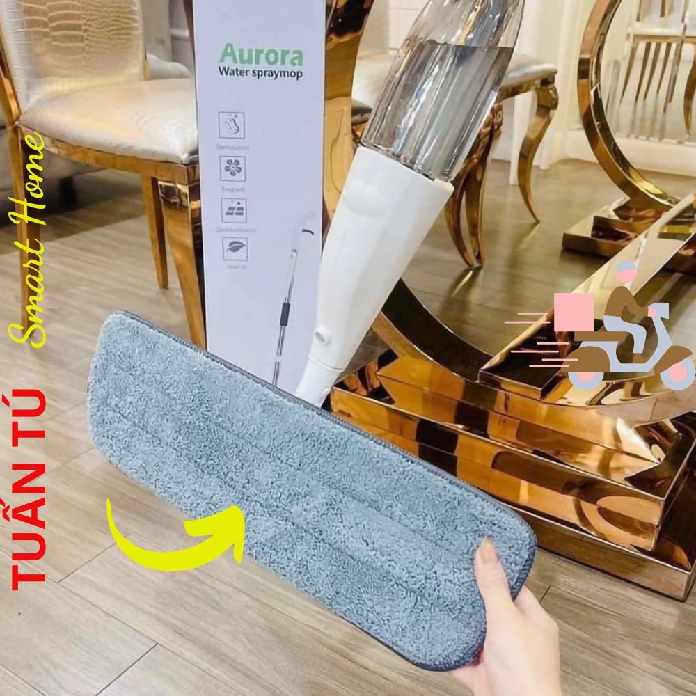 Bông Lau Thay Thế Cây Lau Nhà Phun Sương Mềm Mịn, Miếng Lau Rời Phụ Chổi Lau Nhà Phun Nước Kèm Bình Xịt