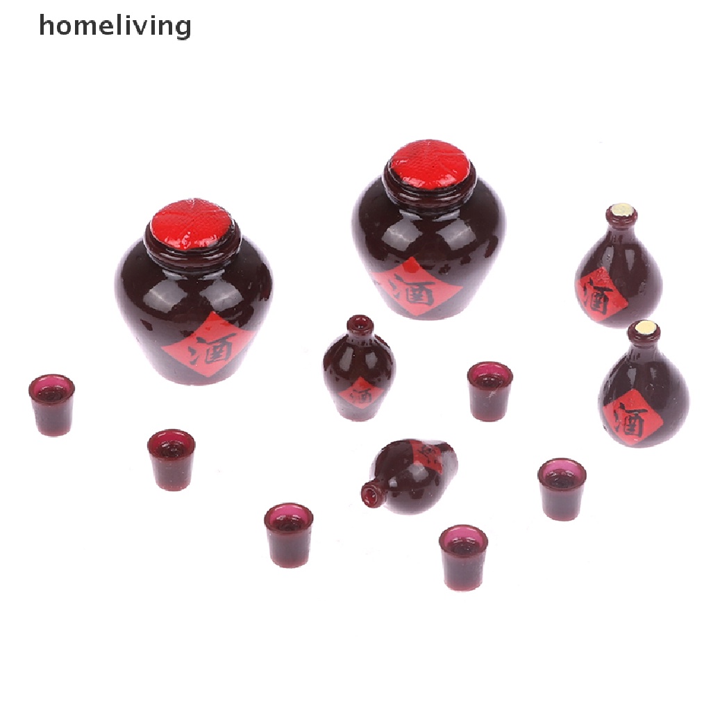 Set 4 Mô Hình Ly Rượu Thủy Tinh Mini Trang Trí Nhà Búp Bê