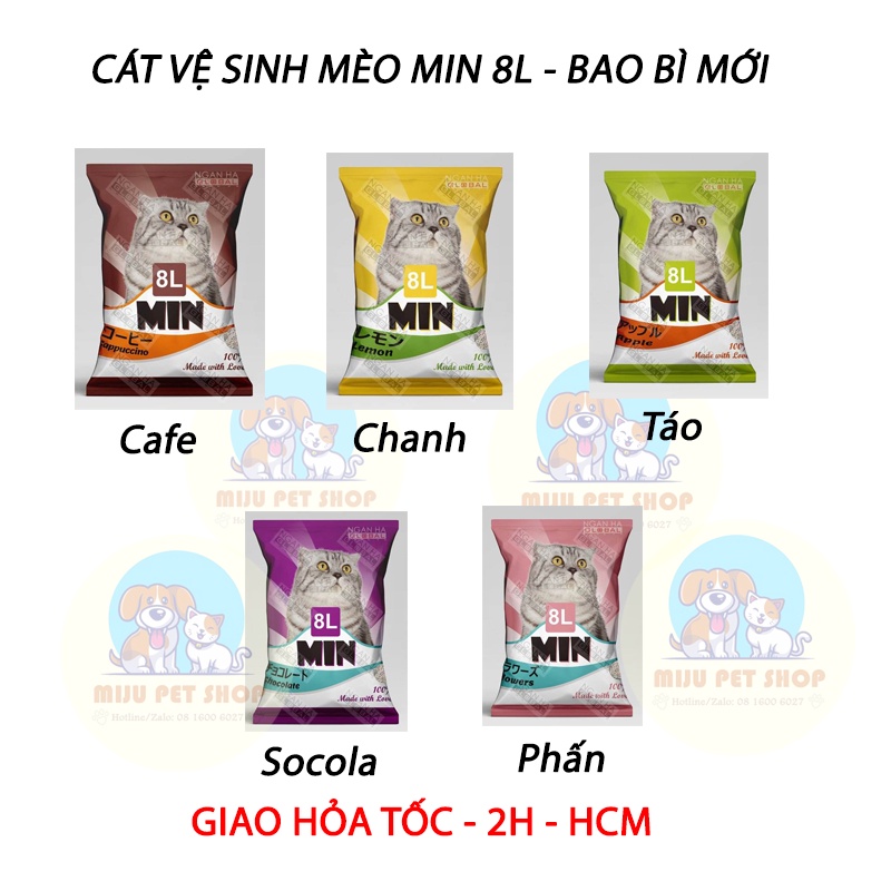 TẢI 7 BAO Cát Nhật Cát Vệ Sinh Mèo MIN 8L - Vón tốt Ít Bụi Khử (Nhiều mùi)
