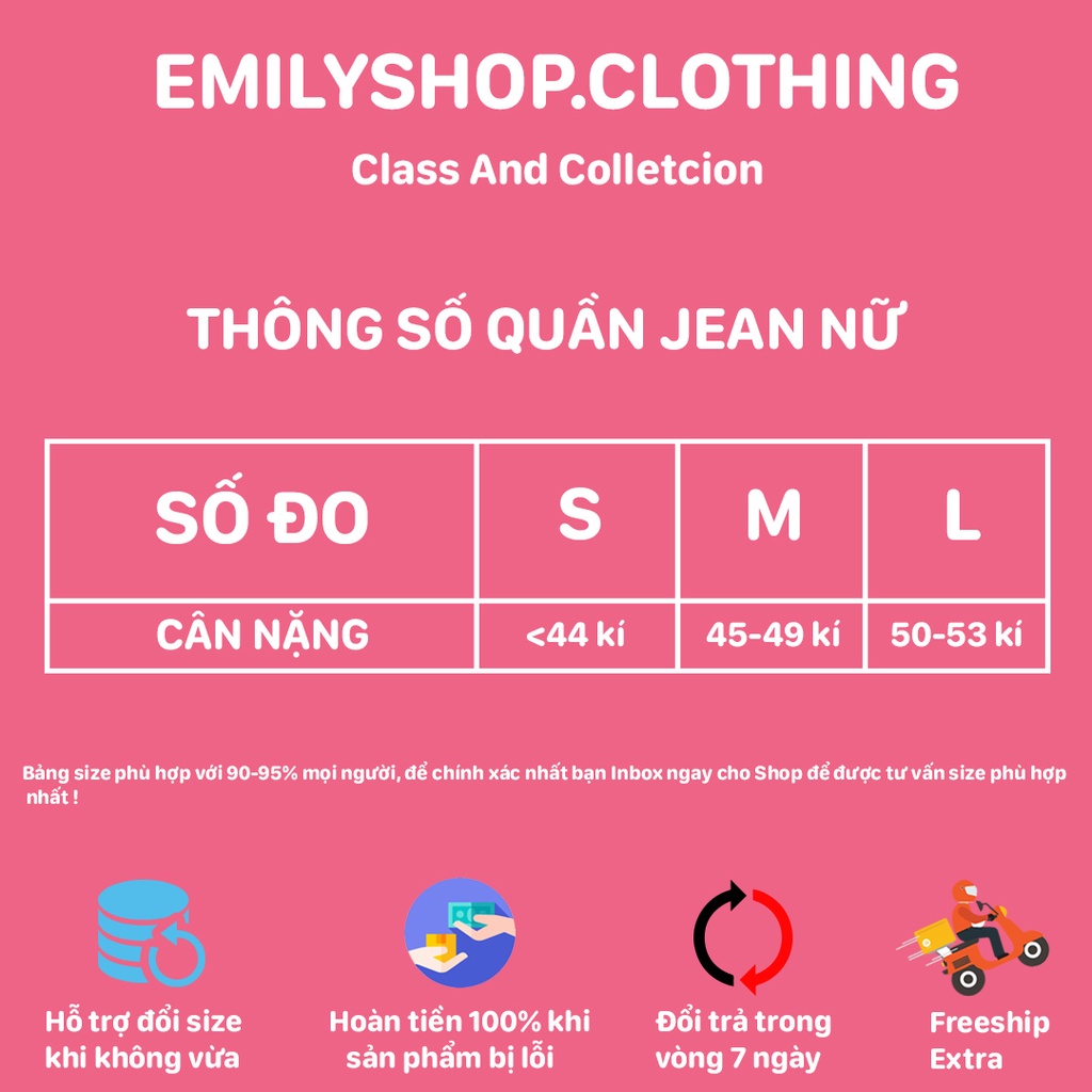 Quần Jeans Baggy Lưng Cao Ống Suông Emilyshop