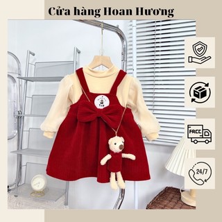 Set váy thu đông cho bé gái váy Tết cho bé gái