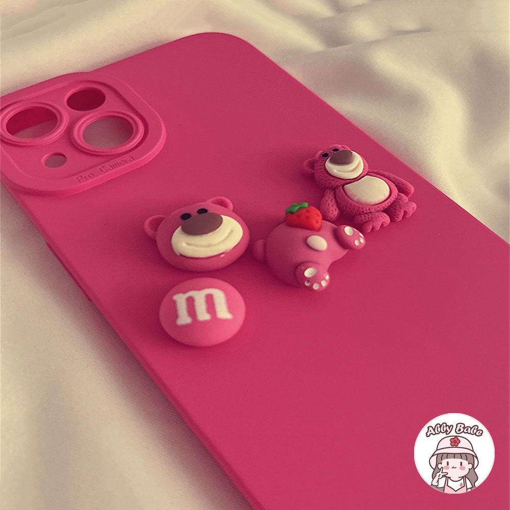 Ốp Điện Thoại TPU Mềm Chống Mồ Hôi Hình Mông Quả Dâu 3D Cho IPhone 14 Pro Max 11 7Plus 13 12 11 Pro Max X XS XR