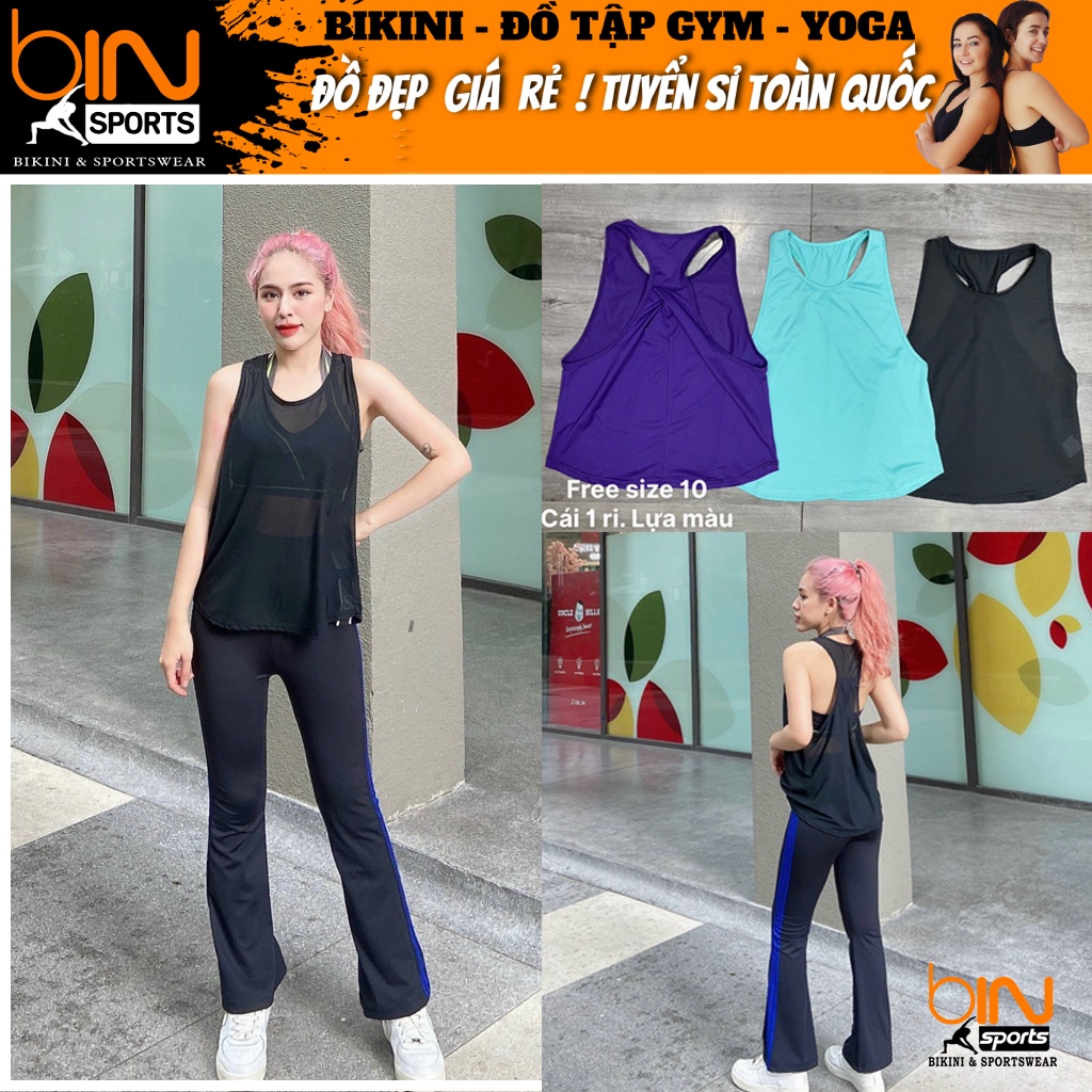 Aó Tập Gym Nữ, Aó Tank tập yoga, gym, aerobic thể thao Bin Sports A072