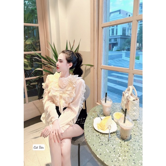 Sét áo tơ hoa-cvay nhung hot hit