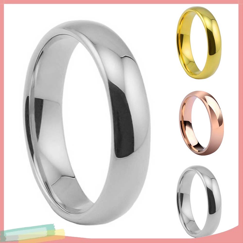 Nhẫn Chất Liệu Thép Không Gỉ Màu Trơn Kiểu Dáng Thời Trang