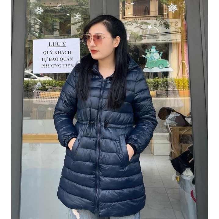 Áo phao BG za ra thắt eo siêu nhẹ size mẹ con A127