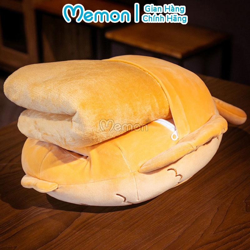 Gối Chăn Mền Văn Phòng Hình Con Cá Mặt Thú Cao Cấp Memon