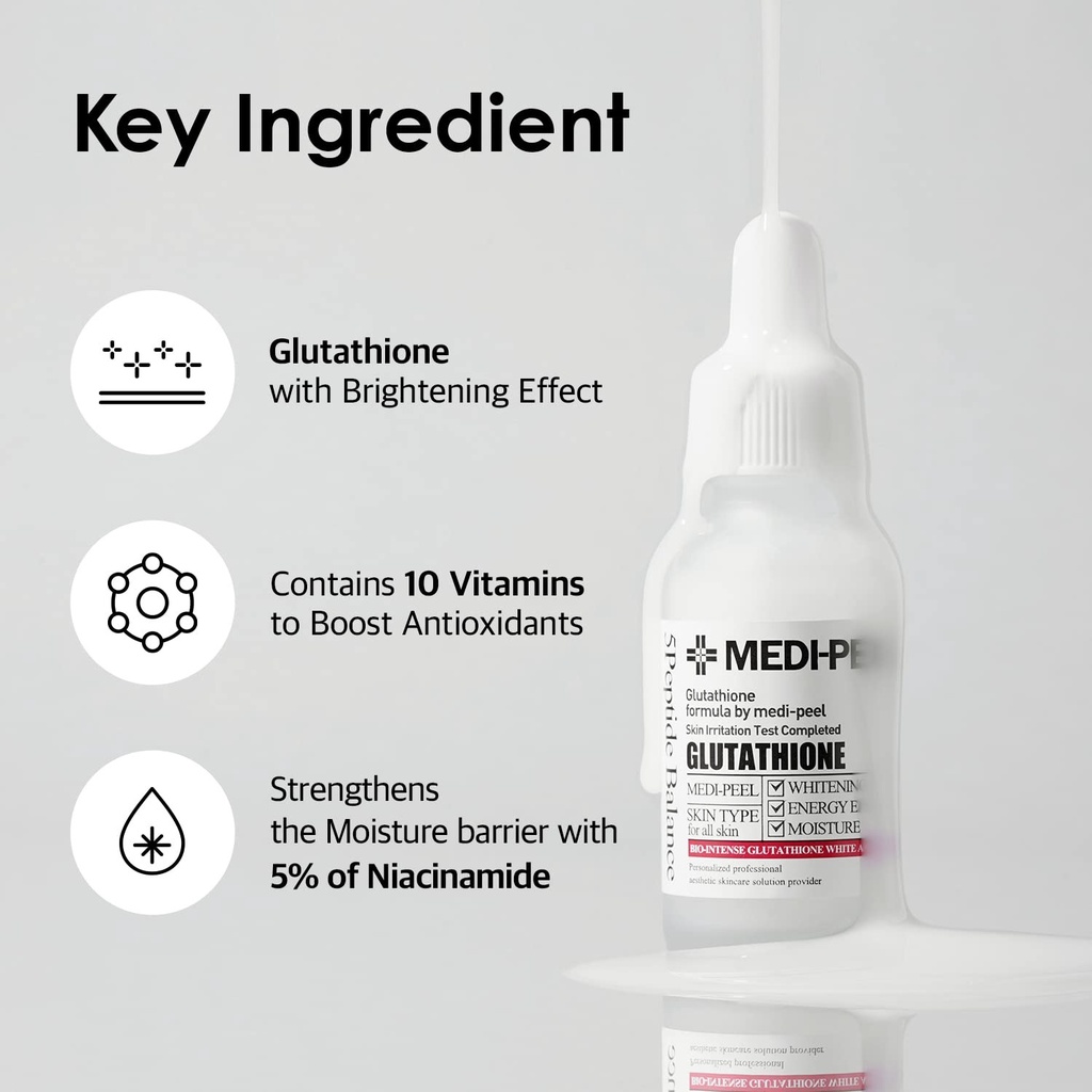 Tinh Chất Dưỡng Trắng, Mờ Thâm Nám Medi-Peel Bio-Intense Glutathione White Ampoule 30ml