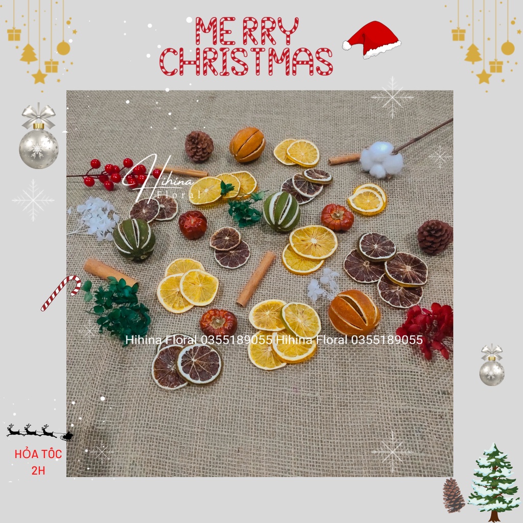 Lát Cam Khô Hàng Nhập Khẩu Loại 1 Màu Đẹp Decor Trang Trí Giáng Sinh, Noel