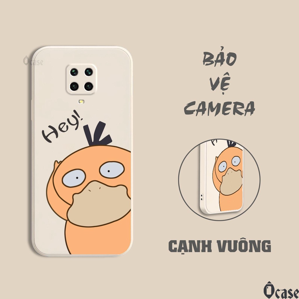 Ốp lưng Xiaomi Redmi Note 9s / Note 9 Pro / Note 9 Promax / Poco M2 Pro in hình Mèo và Vịt vàng cạnh viền vuông
