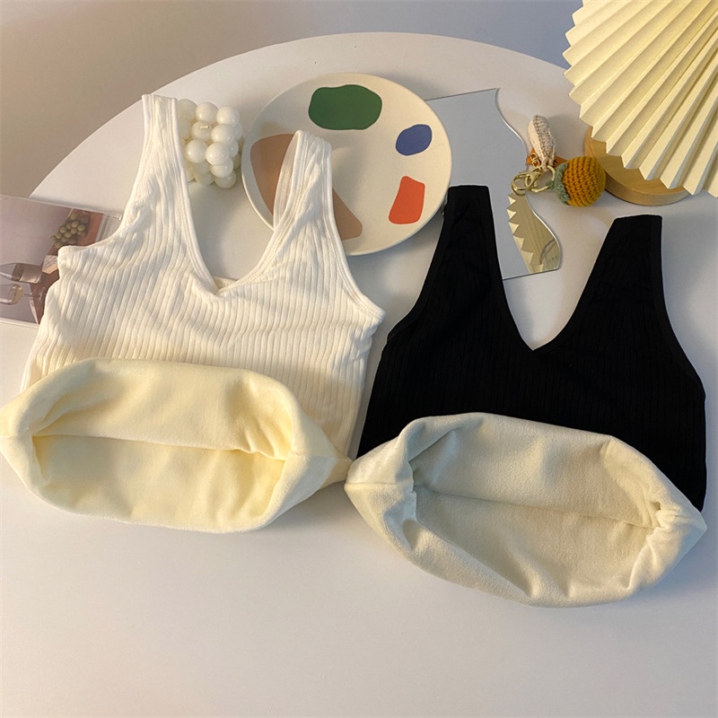 NRVP Áo Tank Top Đơn Co Giãn Phong Cách Hàn Quốc Với Đệm Lót