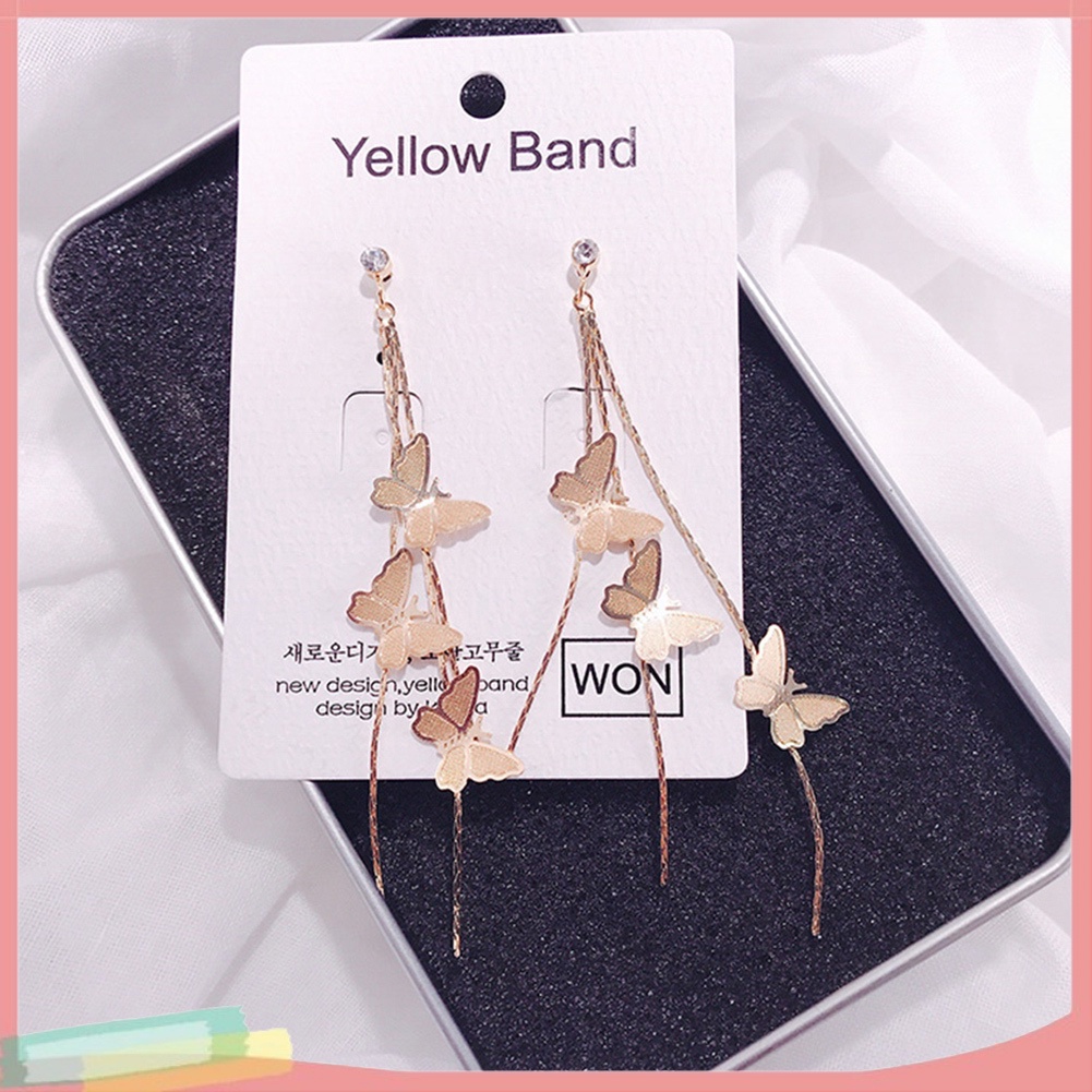 Khuyên tai dáng dài hình bươm bướm dành cho bạn nữ