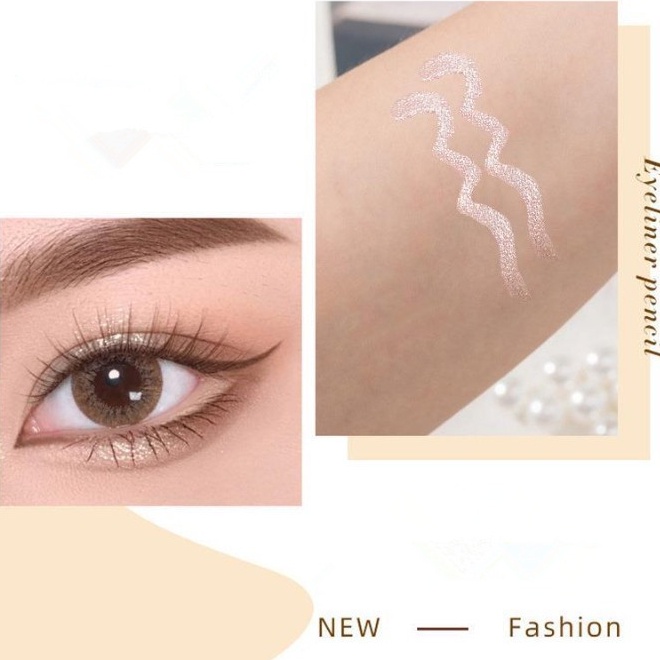 Hisyi Bút Kẻ Mắt Màu Lì Ánh Kim Không Thấm Nước Lâu Trôi