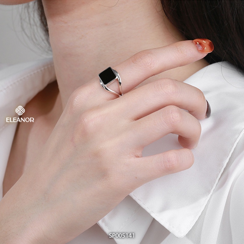 Nhẫn nữ bạc 925 Eleanor Accessories thiết kế mặt vuông phụ kiện trang sức 5141