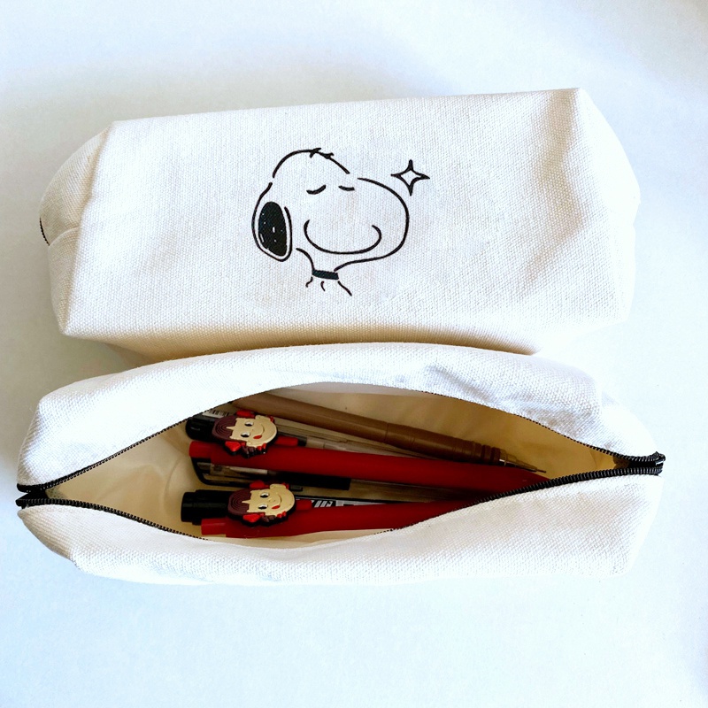 Túi Đựng Bút Chì Cỡ Lớn In Hoạt Hình Snoopy Dễ Thương Cho Học Sinh